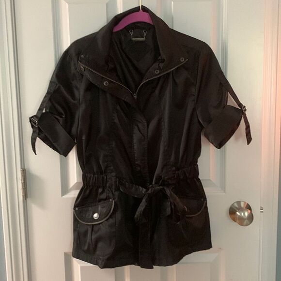Jou Jou Black Belted Short Sleeve Jacket - Picture 1 of 7